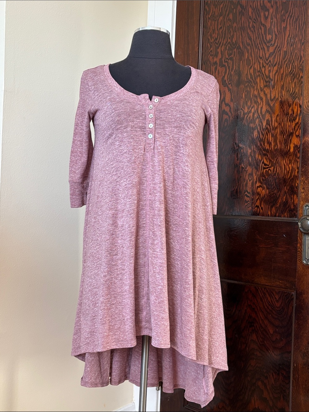 Free People Beach Drippy Henley Dress Women’s Tunic High Low Swing Flowy Beachy
